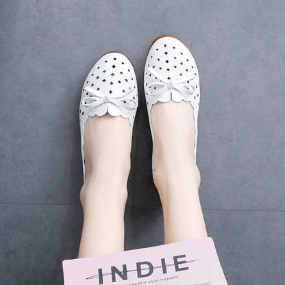 Damen-Ballerinas, Lochmuster, Synthetikmaterial 4