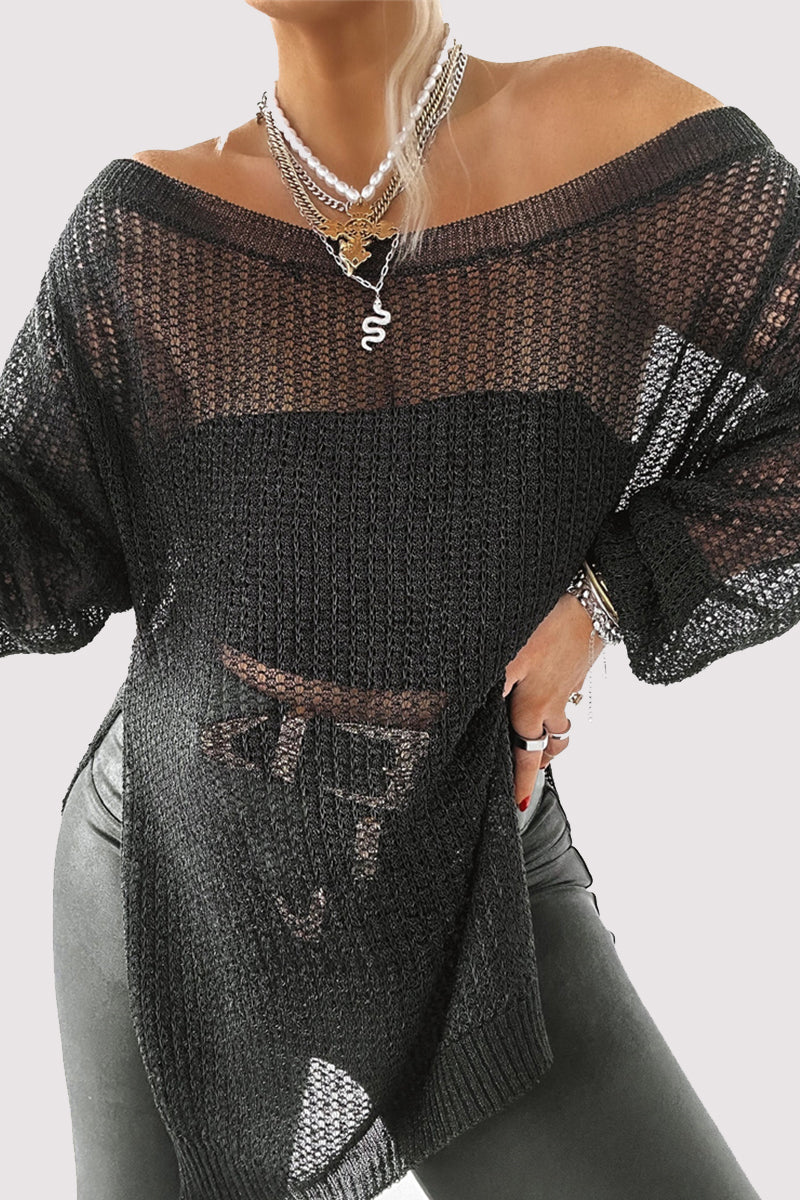 Damen-Schulterfreies Top, ausgeschnitten, Polyester-3