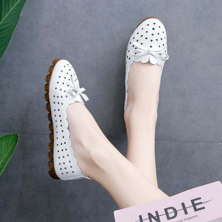 Damen-Ballerinas, Lochmuster, Synthetikmaterial 5