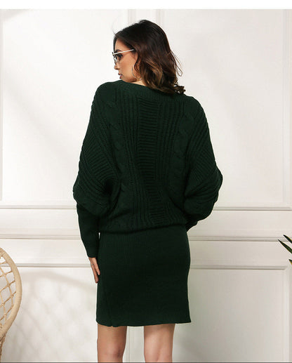 Damen-Maxikleid, Lockerer Schnitt, mit Fledermausärmel, aus Weichem Acryl-5