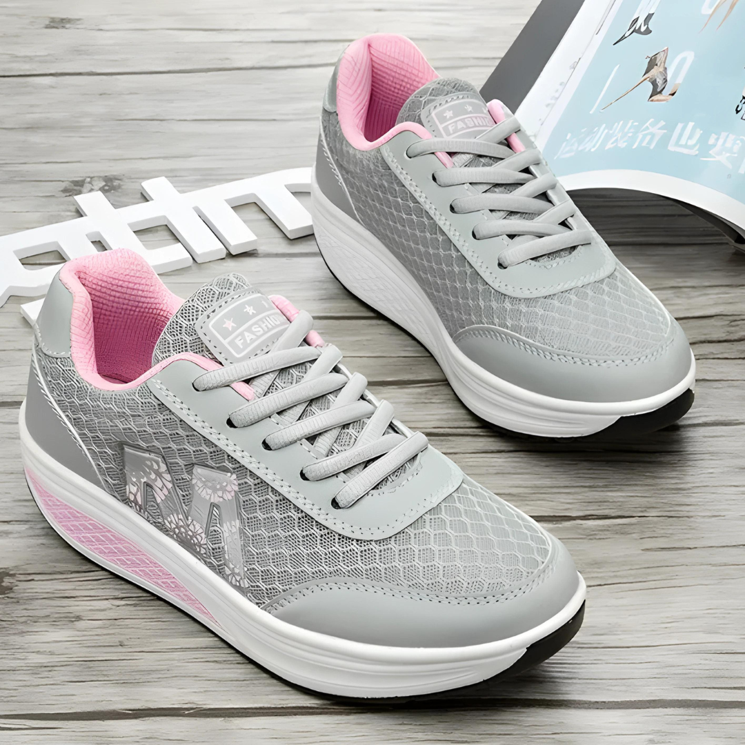 Damen-Keil-Sneakers, Schnürung, synthetisches Leder 5