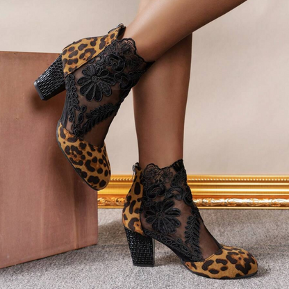 Damen-Stiefel mit hohem Absatz Bestickt Elegant Hochwertige Stoffe-6