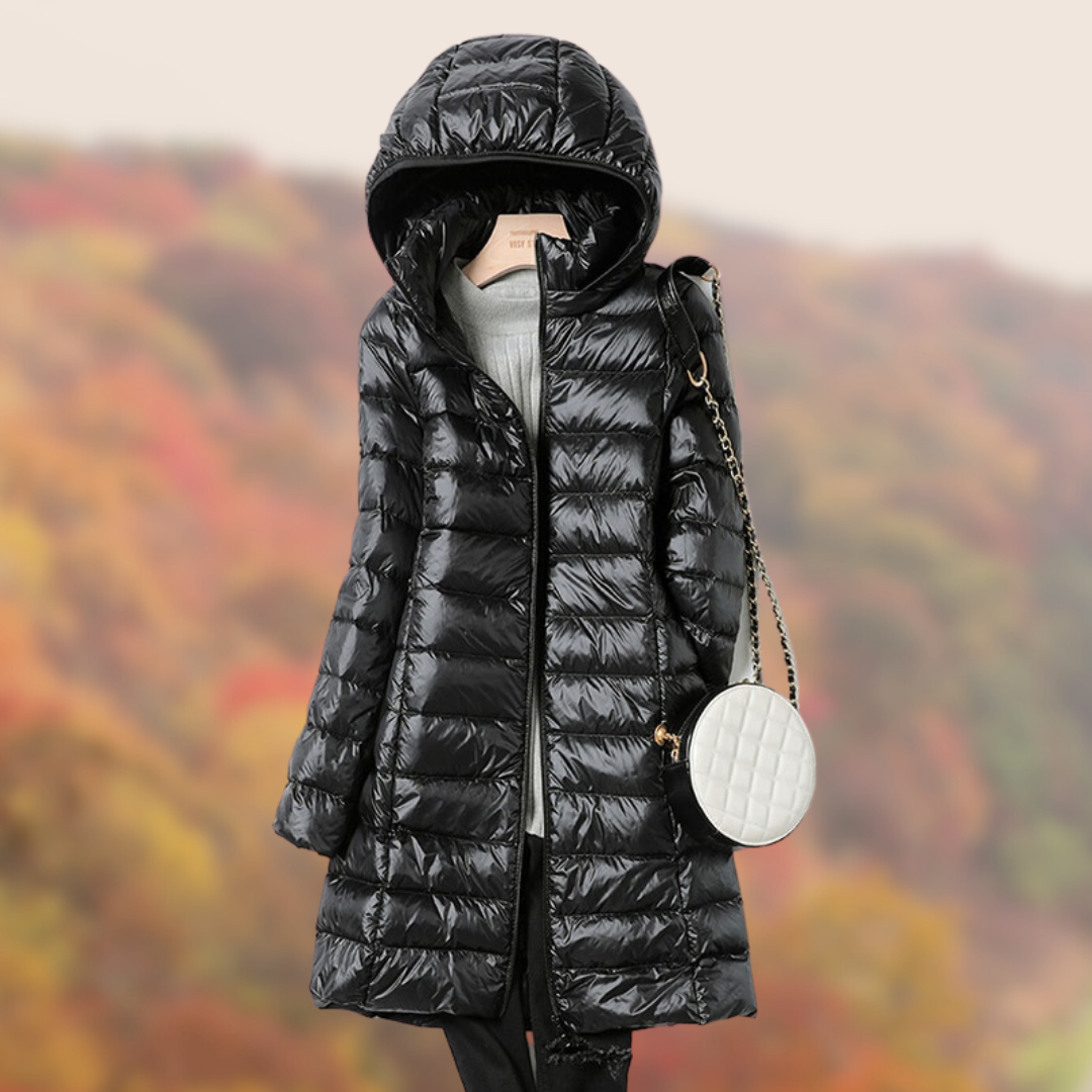 Damenjacke mit Kapuze Ultralleicht Nylon Übergangsjacke-2