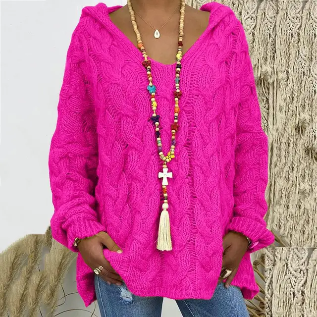 Variant image for Damen-Hoodie, Zopfstrick, weiche Acryl-Mischung-73