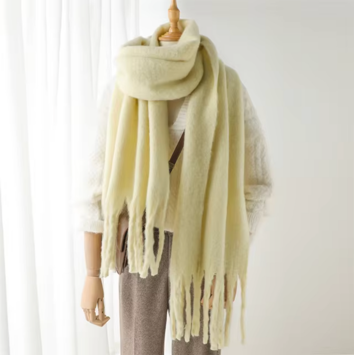 Winterschal für Damen aus kaschmirähnlichem Material mit langen Fransen – Elegantes und vielseitiges Pashmina-Design 23