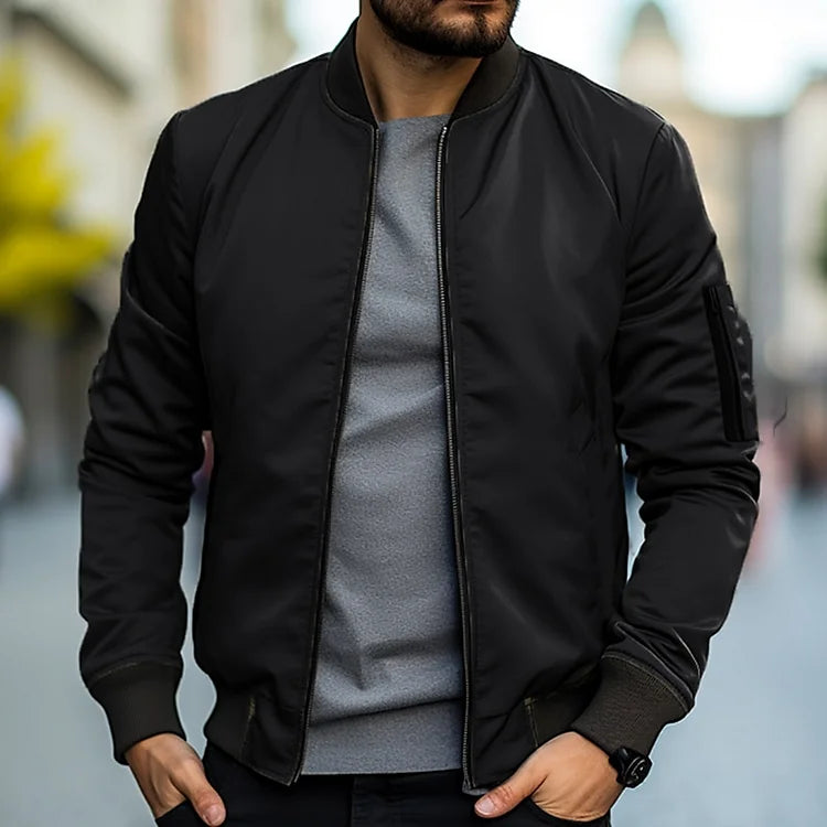 Herbstjacke für Herren – Bomberjacke aus glänzendem Polyester und Baumwolle – elegante und bequeme Passform 6