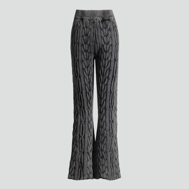 Damen Reithose Hohe Taille Zopfmuster Polyester-6