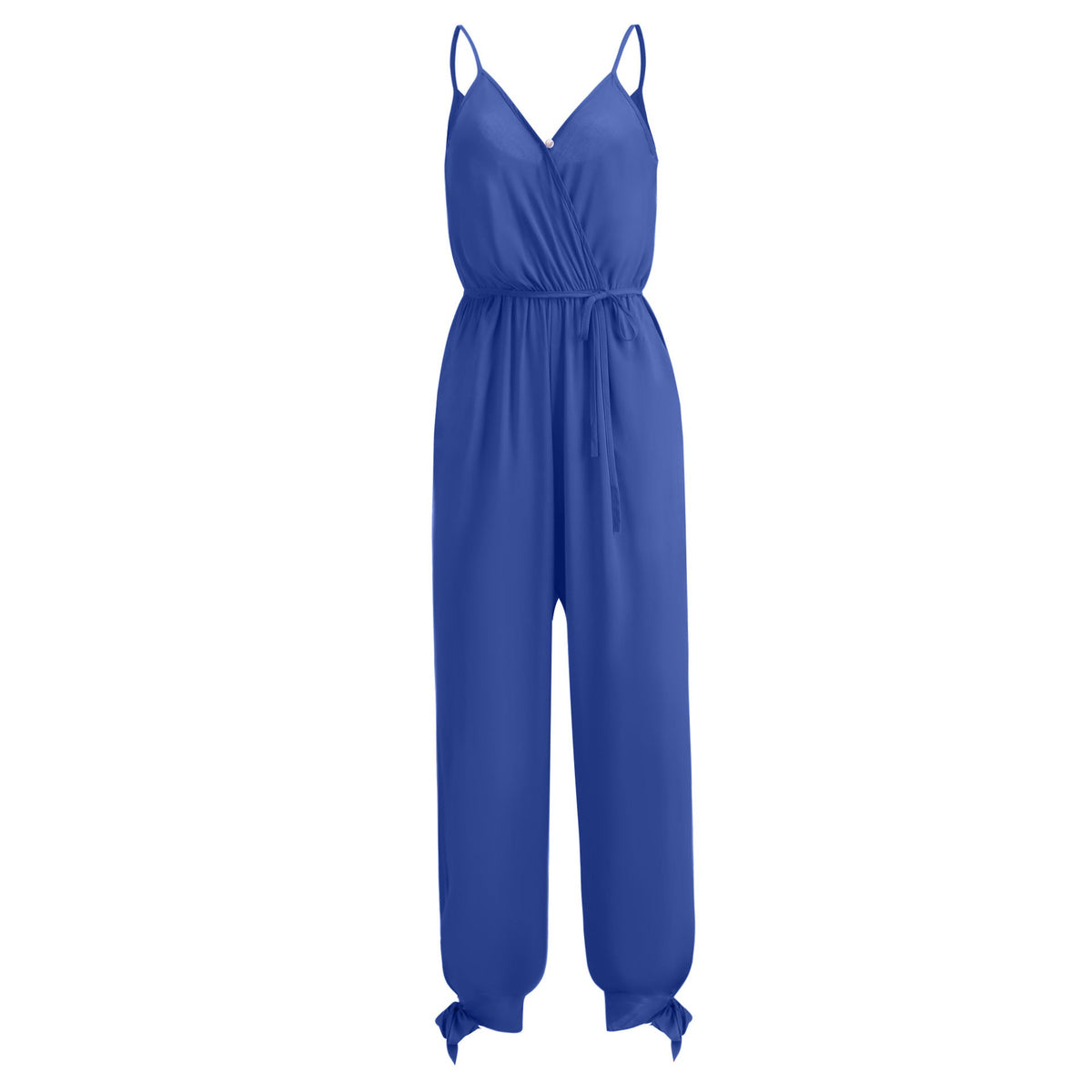 Variant image for Damen-Jumpsuit Tiefer V-Ausschnitt Rückenfreies Capri Baumwolle Polyester-45
