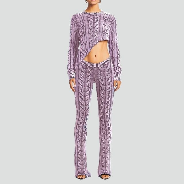 Variant image for Damen Reithose Hohe Taille Zopfmuster Polyester-2