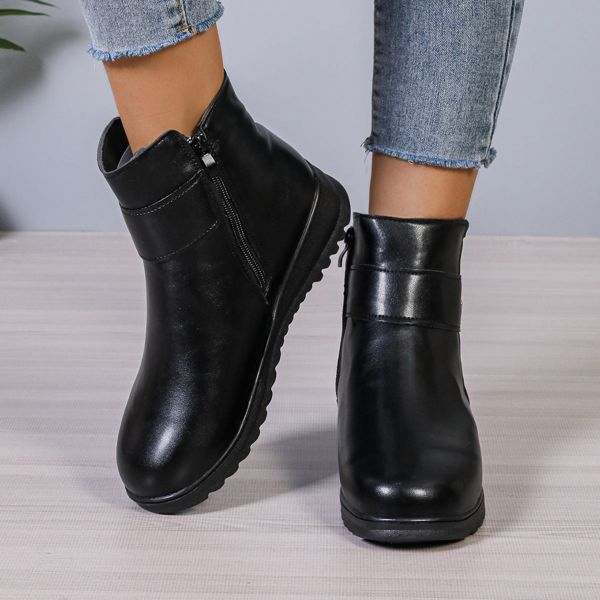 Damen-Winterstiefeletten, gefüttert, Synthetik, mit rutschfester Sohle 3