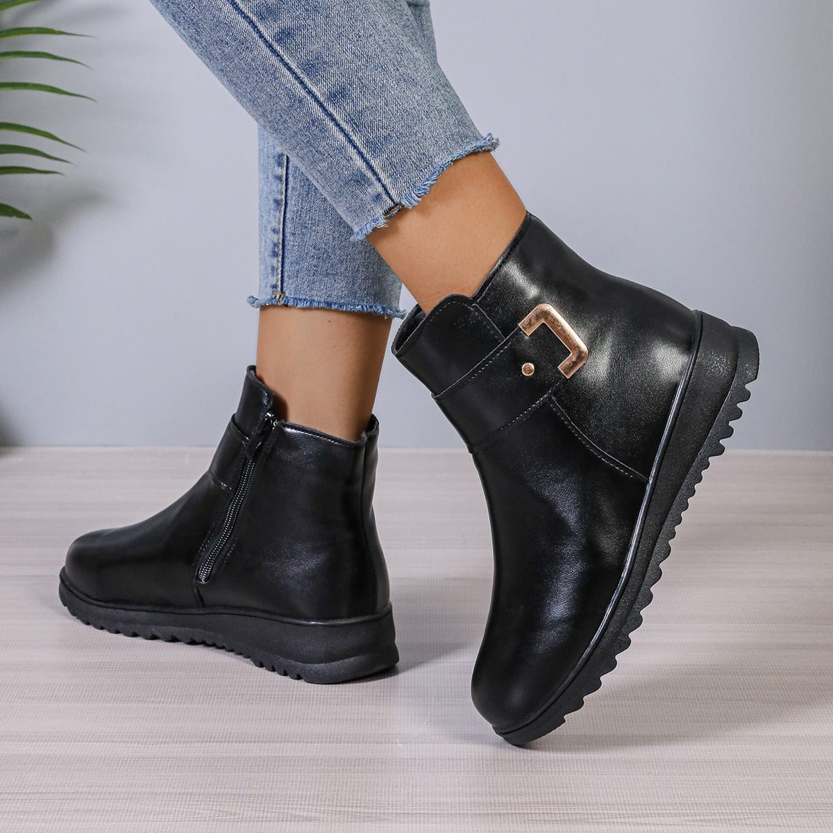 Damen-Winterstiefeletten, gefüttert, Synthetik, mit rutschfester Sohle 2