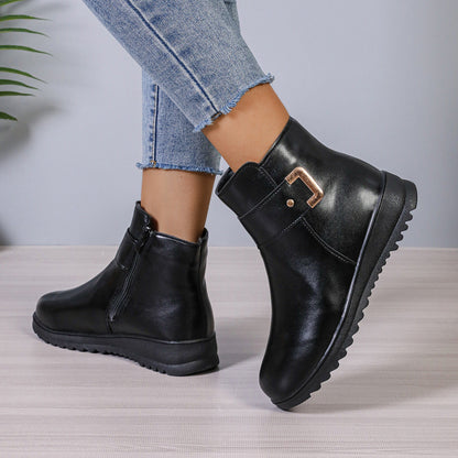 Damen-Winterstiefeletten, gefüttert, Synthetik, mit rutschfester Sohle 2