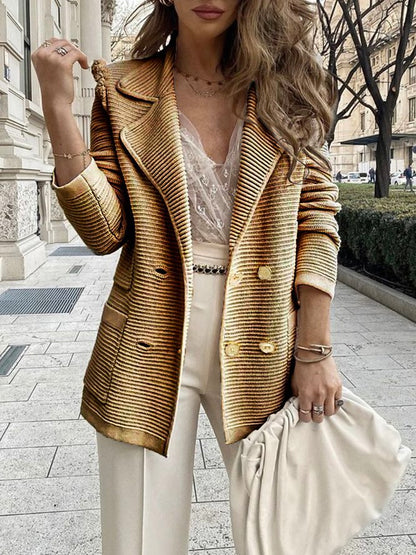 Damen Blazer Cardigan Warmes Acetat und Baumwolle 9