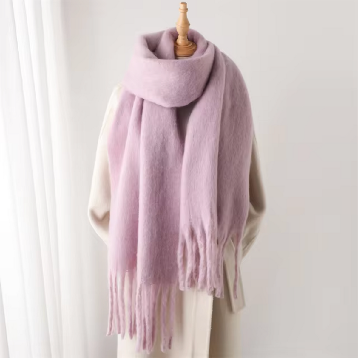 Winterschal für Damen aus kaschmirähnlichem Material mit langen Fransen – Elegantes und vielseitiges Pashmina-Design 24