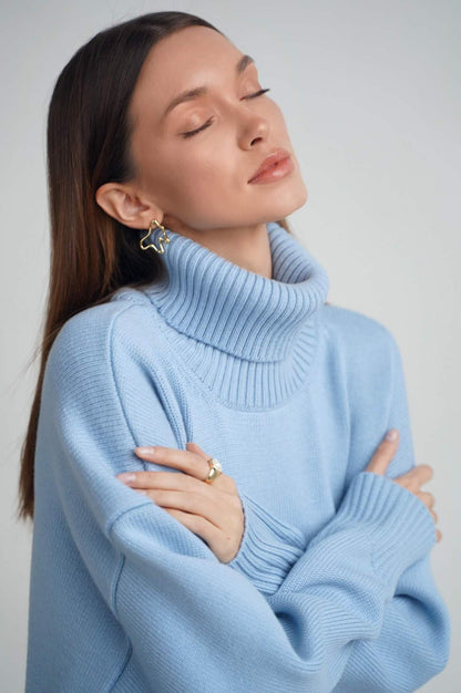 Variant image for Damen-Rollkragen-Strickpullover, lockere Passform, Winter-1