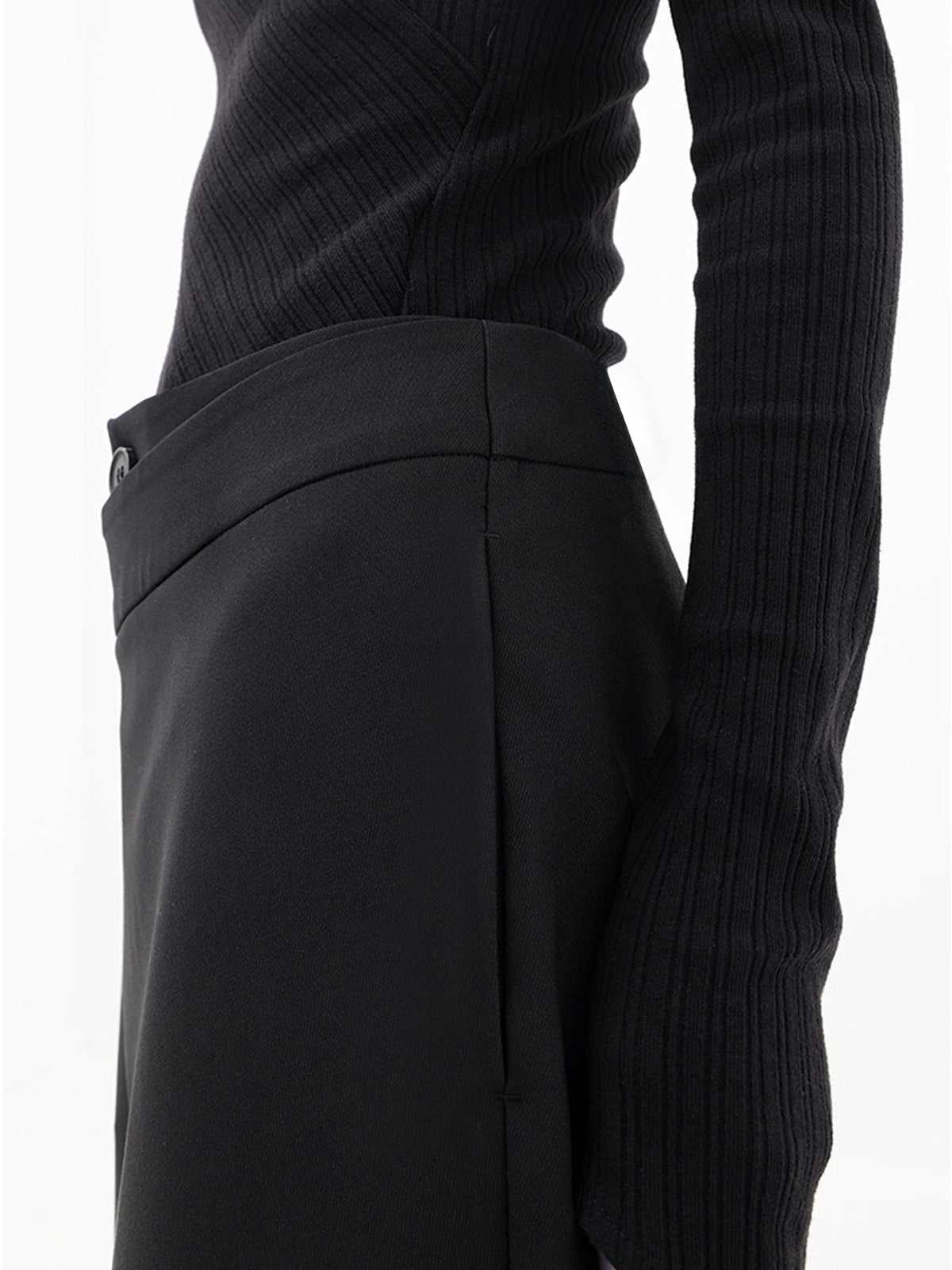 Damen-Baggyhose mit asymmetrischem Design, 100% Baumwolle-3