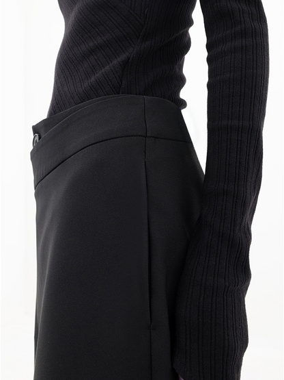 Damen-Baggyhose mit asymmetrischem Design, 100% Baumwolle-3