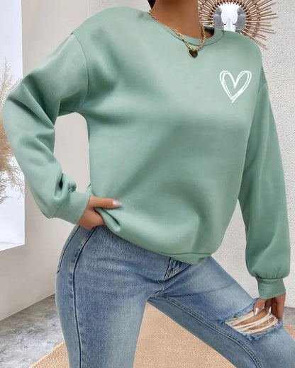 Damenpullover Herzmotiv Weiches Material Entspannter Stil 7