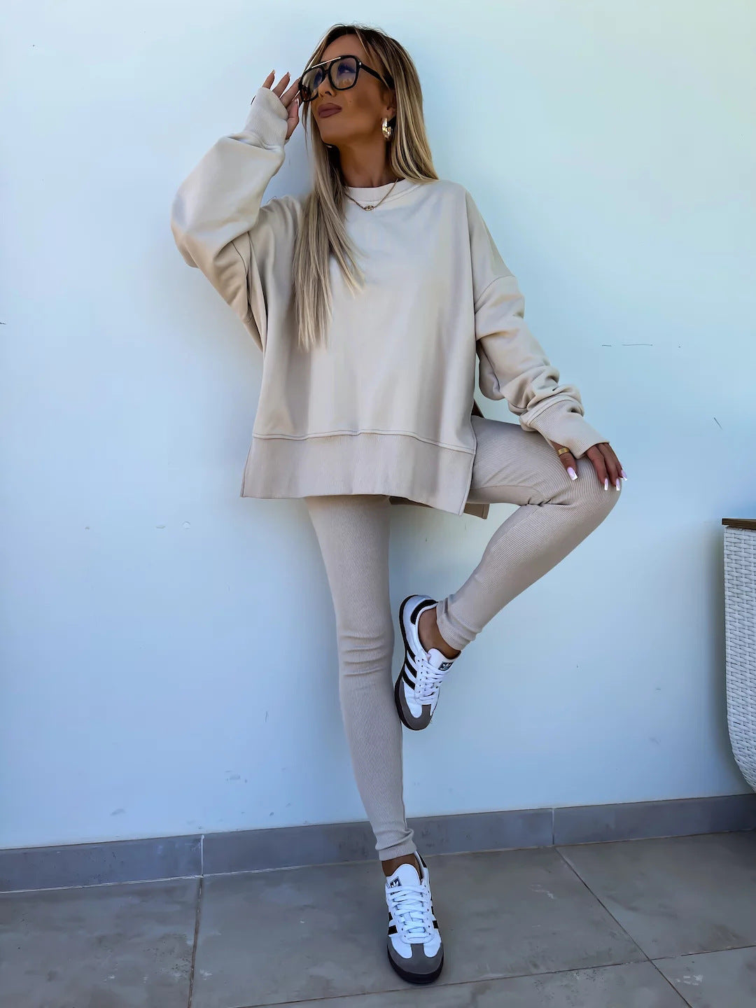 Lässiges Damen-Winter-Set mit langen Ärmeln – strapazierfähiges Polyester, modernes Design für kalte Tage 1