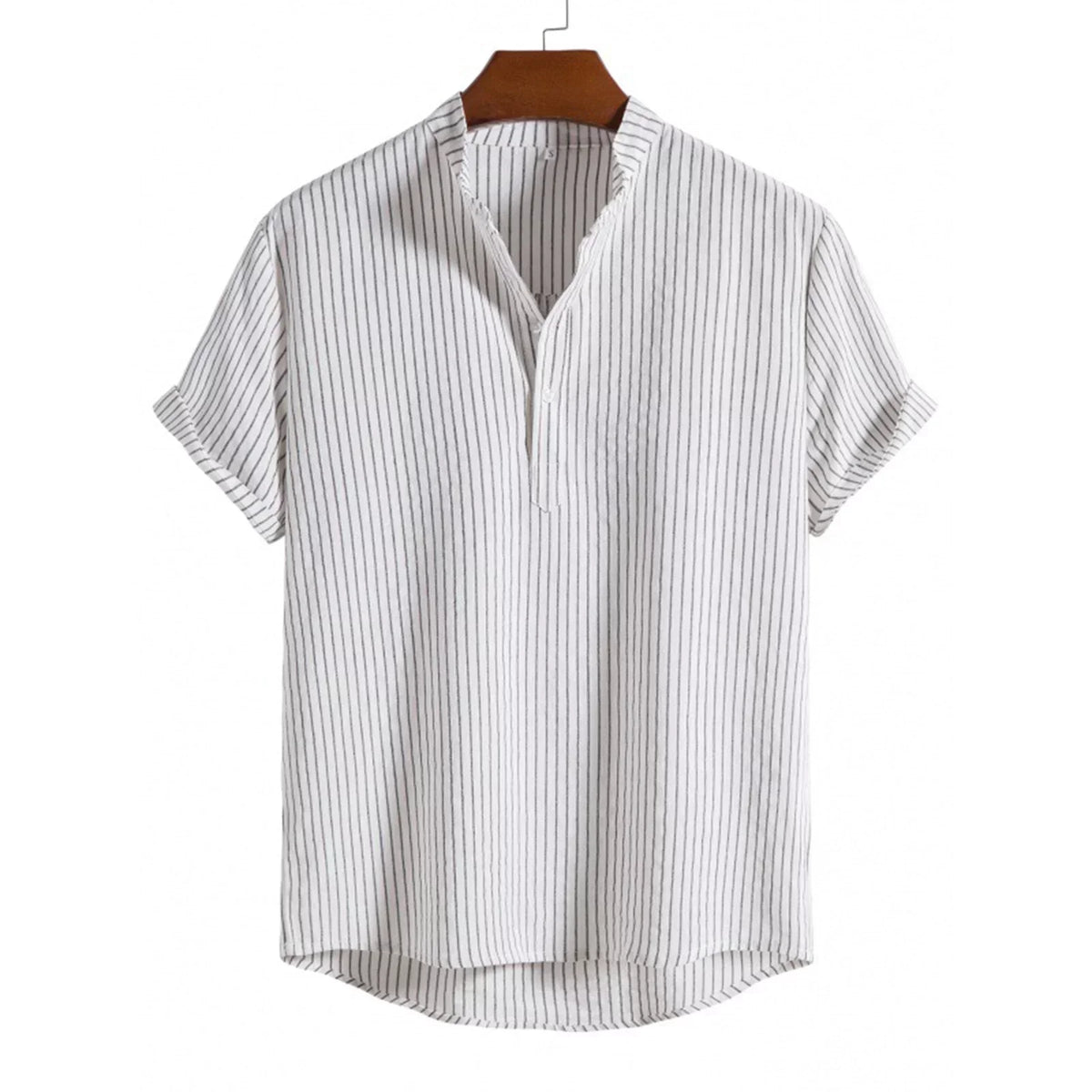 Weißes Henley-Damenhemd aus Baumwolle und Polyester - elegante Bluse für Alltag und Fest 1
