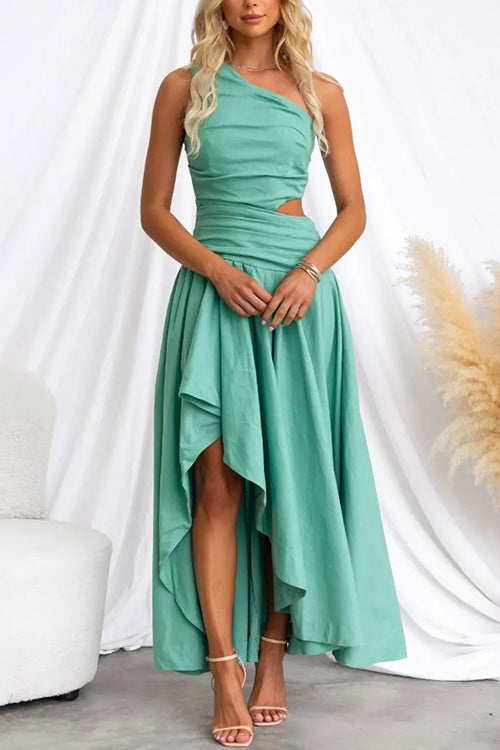 Variant image for Damen-Maxikleid, ausgeschnittene Schulterpartie, aus Baumwolle und Polyester, -, langes Kleid, für Sommer-5