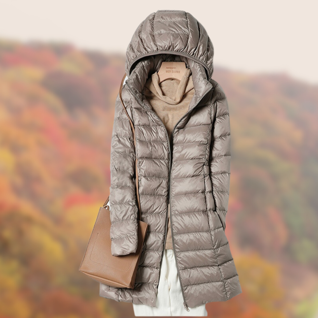 Damenjacke mit Kapuze Ultralleicht Nylon Übergangsjacke-3
