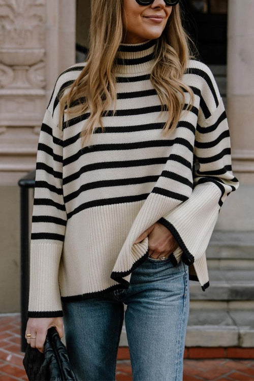 Damen-Rollkragenpullover, mit Seitenschlaufen, aus Baumwolle und Polyester-2