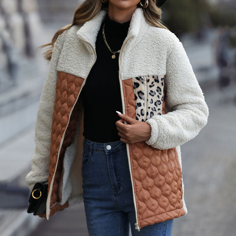 Variant image for Damen Patchwork Leoparden-Design Gemischter Stoff-2