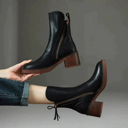Damen-Hohe Stiefel Wasserdicht Gummi Elegantes Design-1