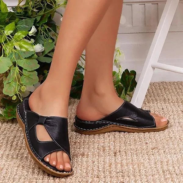 Damen-Sandalen aus Leder, Komfort und Halt, Gummisohle 1