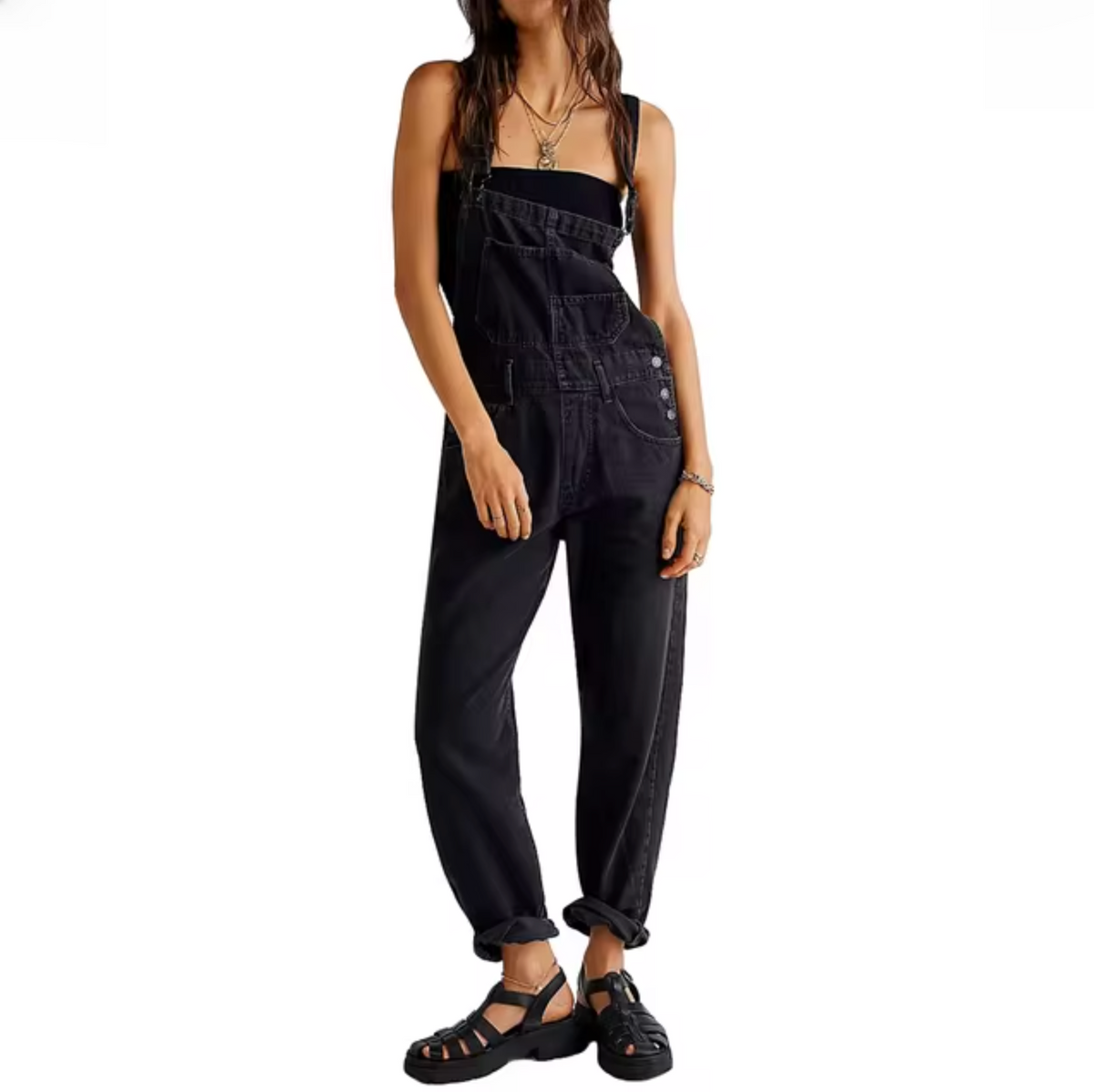Variant image for Damen-Dungarees, verstellbare Riemen, lässiger Denim-6