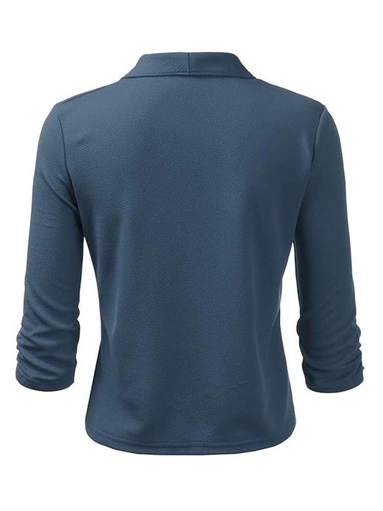 Damen-Mantel Offene Front Schlicht Hochwertiges Material-4