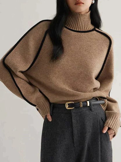 Variant image for Damen-Strickpullover, Rollkragen, weiche Wolle, elegant, Zopfstrick-1