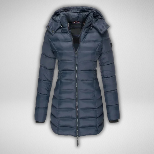 Langer Wintermantel Damen Wasser- und Windabweisend Klassisches Design-1