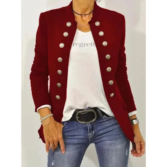 Damen-Blazer, klassisch, langärmelig, hochwertiger Stoff-1