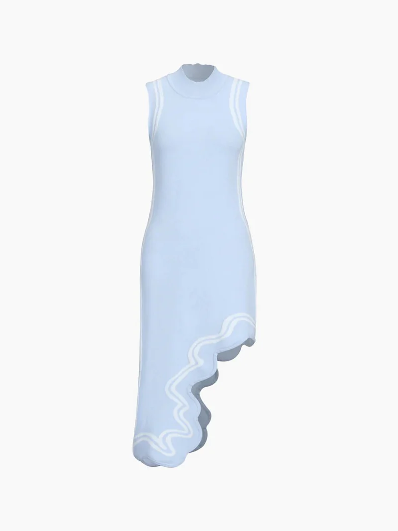 Variant image for Damen Asymmetrisch Gestricktes Kleid in gemütlichem Design für Fest und Alltag-13