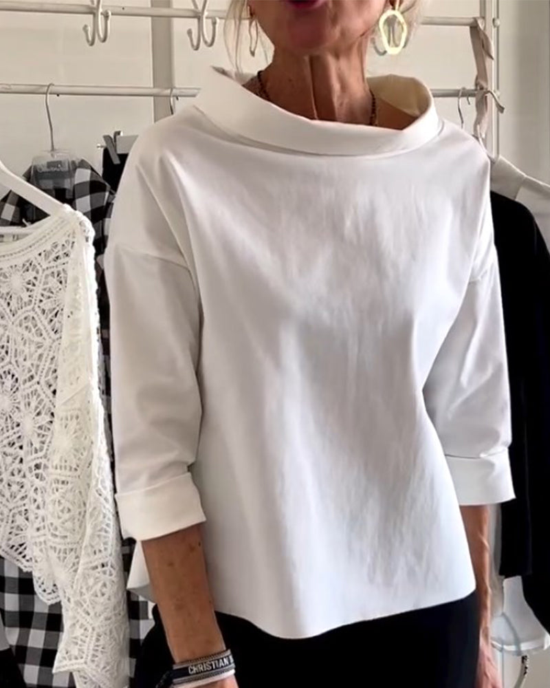 Variant image for Damen Bluse Hoher Kragen Atmungsaktiver Stoff Vielseitiges Design-7