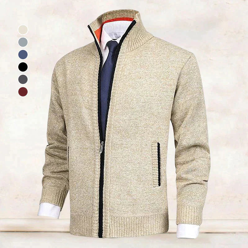 Herren-Winterjacke, mit Reißverschluss, Taschen, aus Baumwollmischung 3