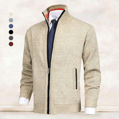 Herren-Winterjacke, mit Reißverschluss, Taschen, aus Baumwollmischung 3