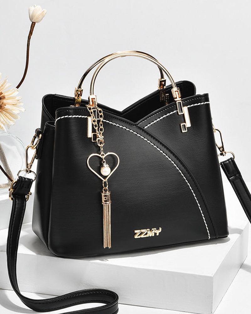Damen-Handtasche Geräumig Leder Elegantes Design-6