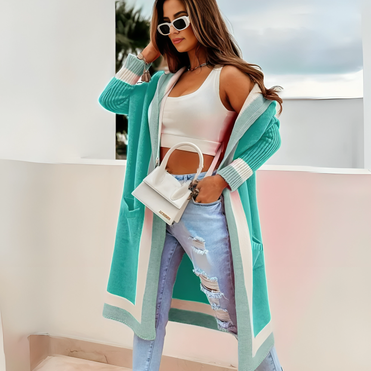 Elegante Damenjacke mit Kapuze aus Polyester – Moderne und vielseitige Jacke für Damen, perfekt für Alltag und Feste 4