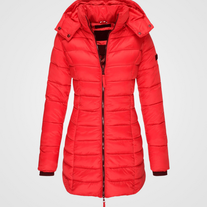 Variant image for Langer Wintermantel Damen Slim Fit Polyester mit Hoher Kragen-13