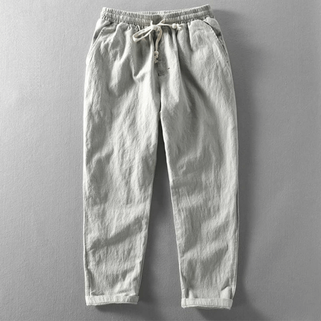 Herren-Leinenhose, leicht, mit lockere Passform, aus hellem Leinen-4