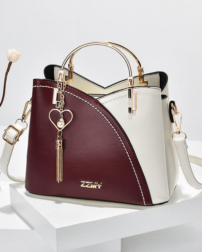 Damen-Handtasche Geräumig Leder Elegantes Design-2