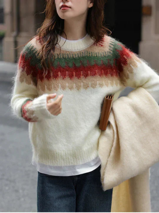 Damen-Strickpullover im Retro-Design aus 100 % Acryl 1