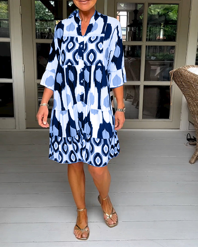 Variantenbild für Damen-A-Linien-Midikleid mit Print aus 100 % Polyester-11