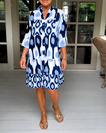 Variantenbild für Damen-A-Linien-Midikleid mit Print aus 100 % Polyester-11