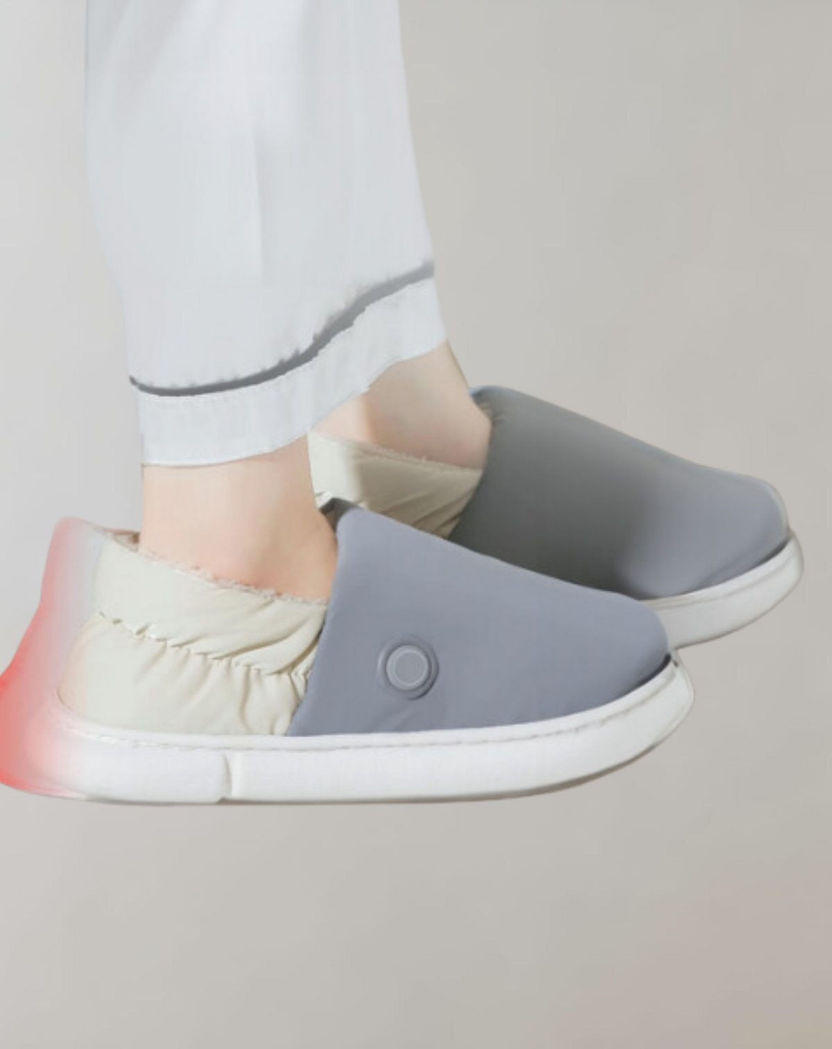 Damen Beheizte Hausschuhe Minimalistisches Design Weiches wärmeisolierendes Textil-3