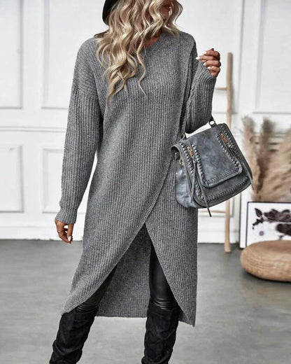 Damen-Langer Pullover, Trendiger Weicher Atmungsaktiver Faser-5