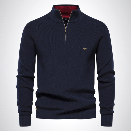 Herren-Pullover, halber Reißverschluss, weiche Baumwolle 1